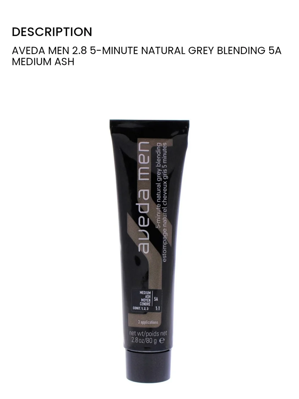 AVEDA Men Natural Grey Blending Tube - Black & Brown Accents Medium ASH 5A